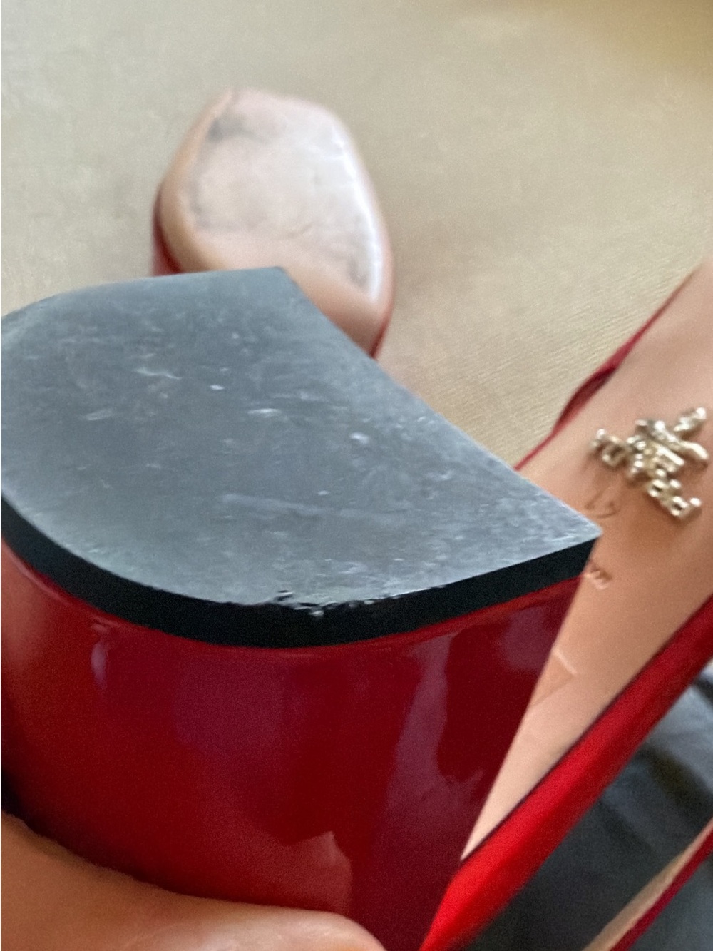 Prada Red Patent Slingback Block Heels - Picture 11 of 12